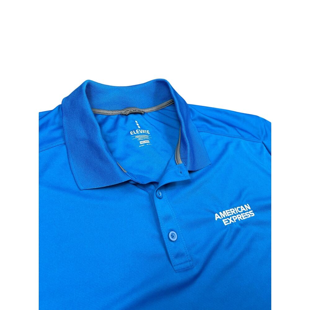American Express Shirt Mens 4XL Blue Employee Polo Uniform Short Sleeve Elevate